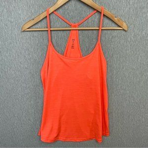 Under Armour Orange Heat Gear Tank Top Loose Fit Racer Back